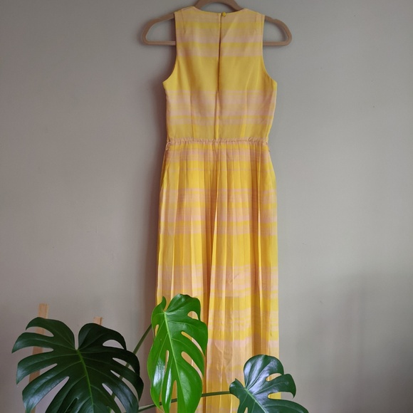 Striped Pleated Maxi Dress with Sheer Overlay from French Connection - Picture 6 of 8